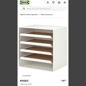 IKEA KVISSLE 5-Section Desk/Letter Tray White/Cork